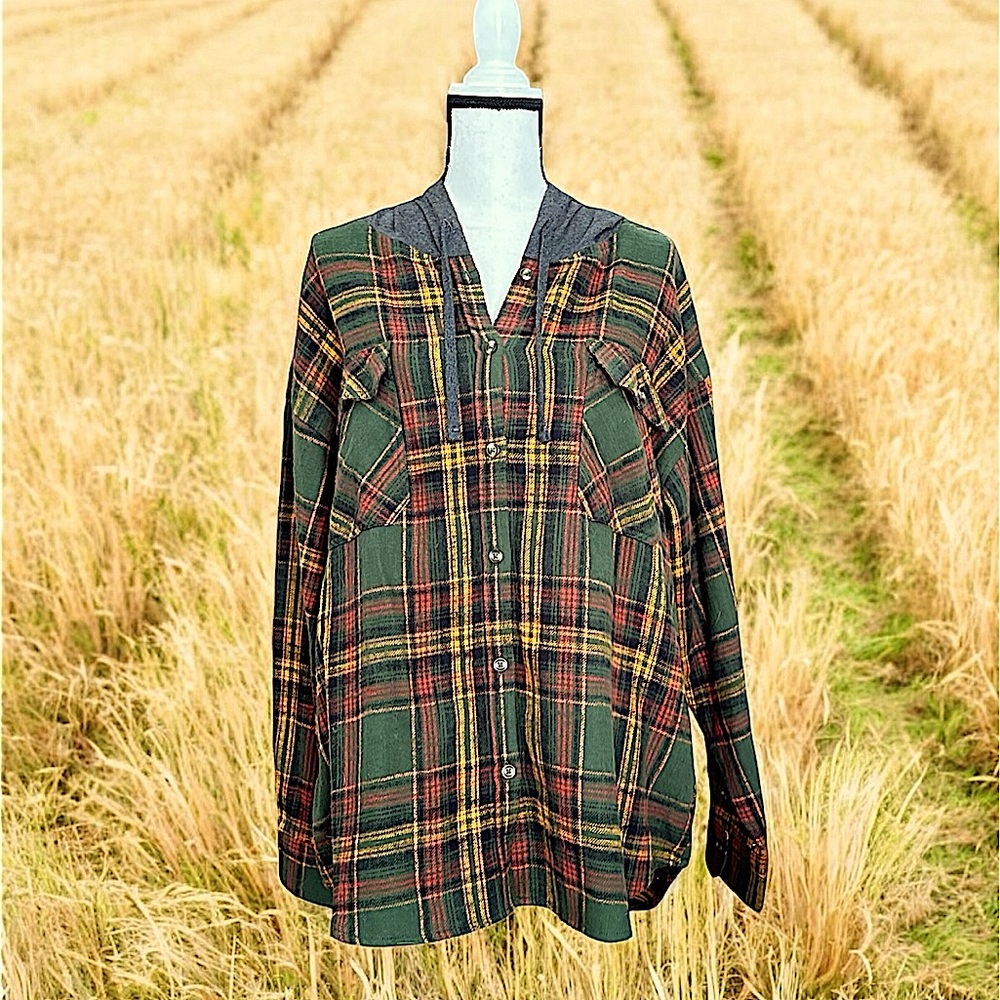 NWOT! CABELA’S NATURAL REFLECTIONS WEEKEND REWIND FLANNEL HOODIE